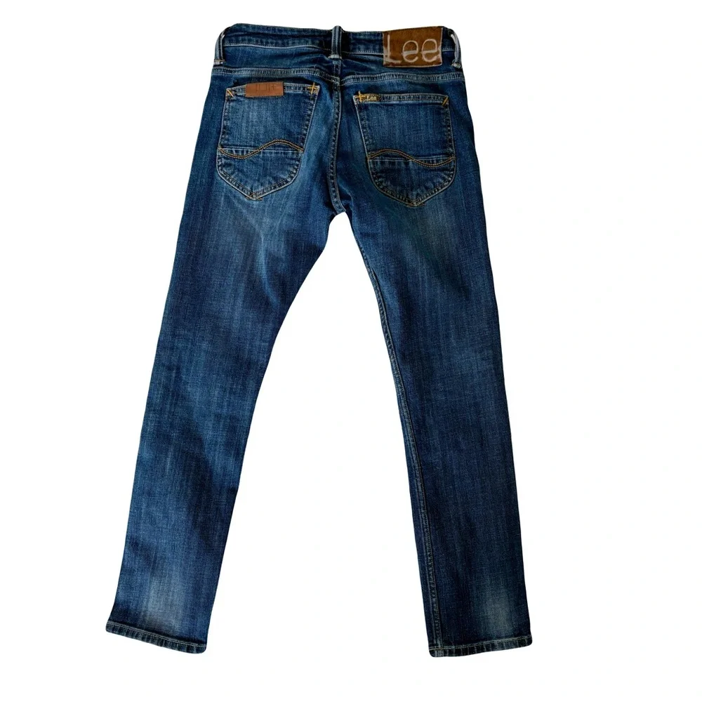 Lee‎ 101+ Heritage Jeans Hair-on-Hide Leather Patch  Blue Tonal Stitch size 29 - Picture 3 of 16